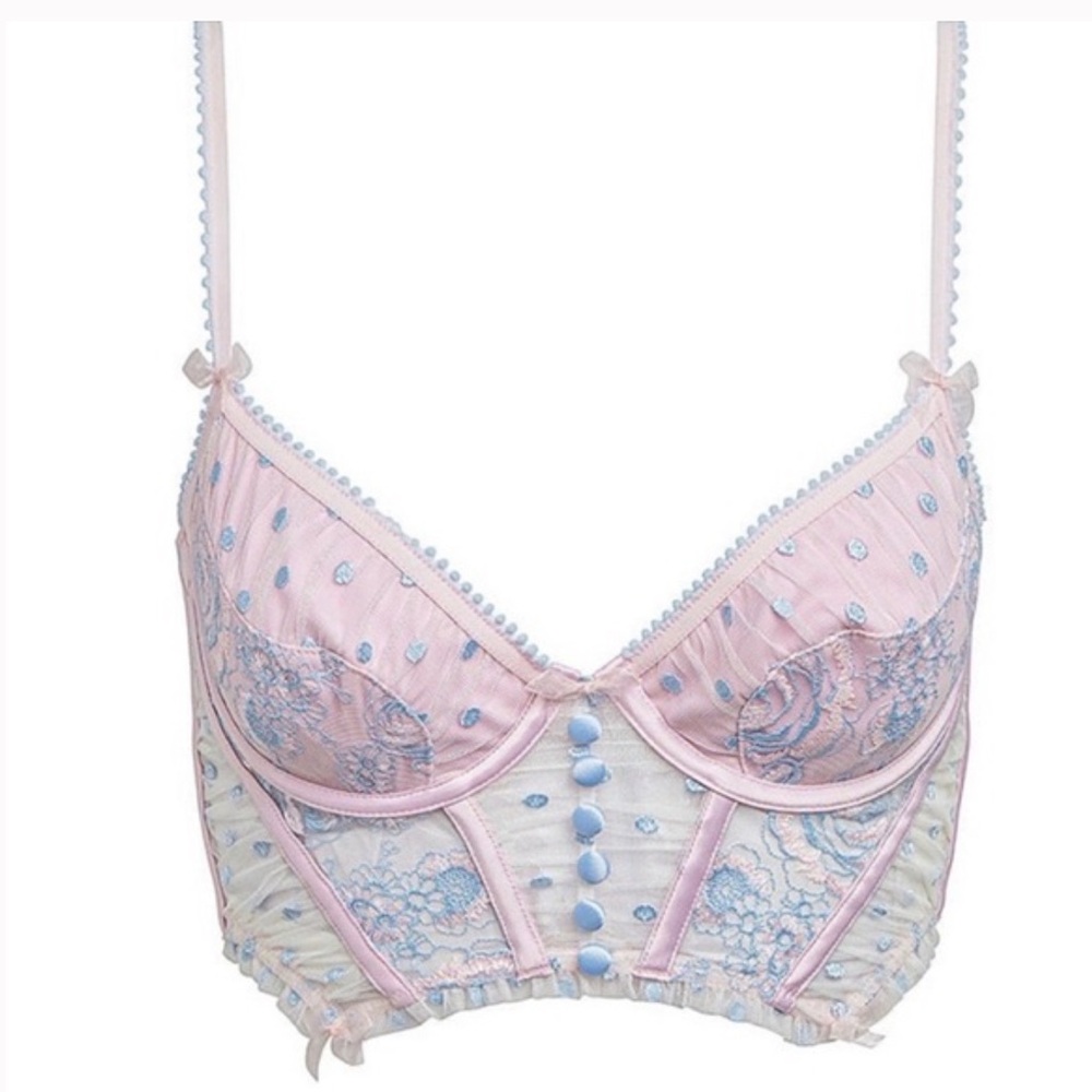 For love and lemons pink and blue bustier top